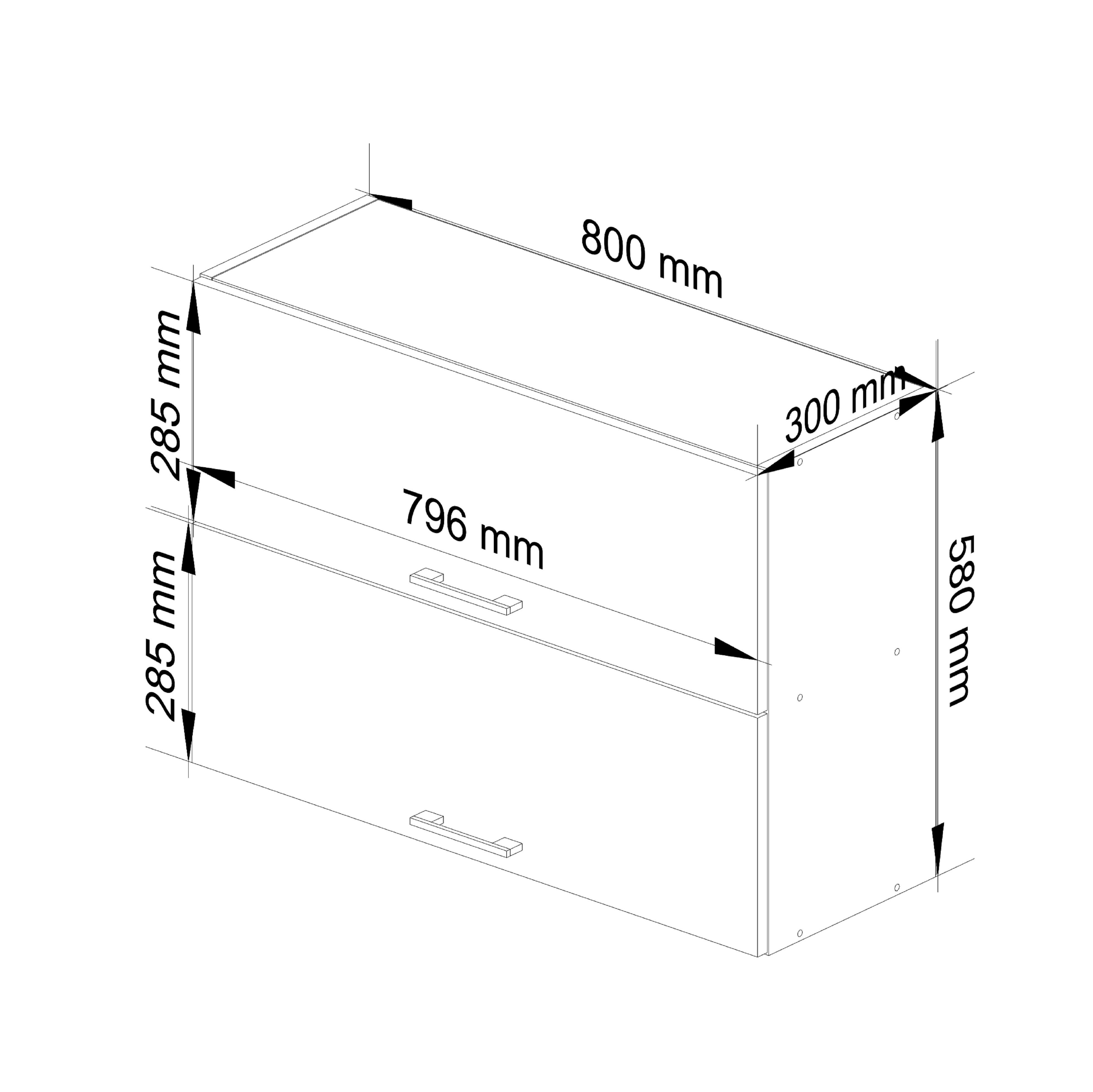 Szafka kuchenna podwójna AKORD W80 system OLIWIA Biała 80 cm drzwi uchylne 2 drzwi kolor Beton mat 2 półki 80x30x58 cm - Sklep.akord.net.pl - AKORD Meble