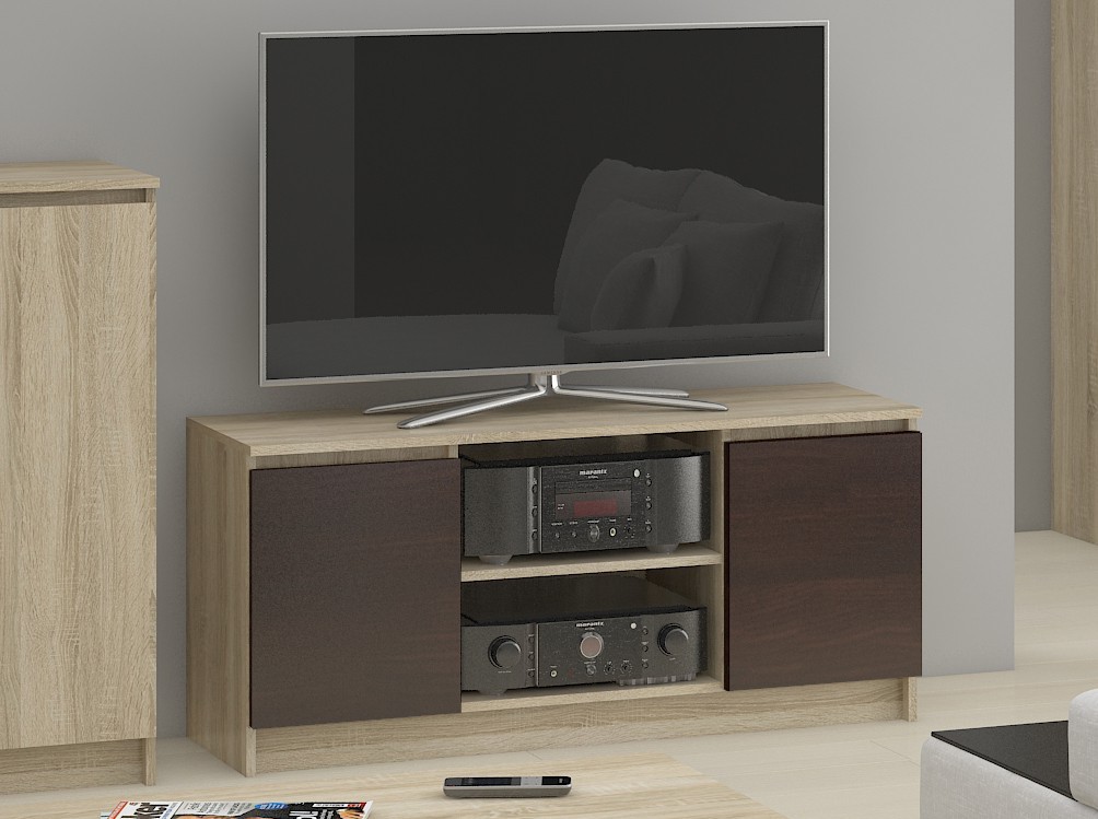 SZAFKA RTV 140 cm 2D 1P SONOMA / WENGE