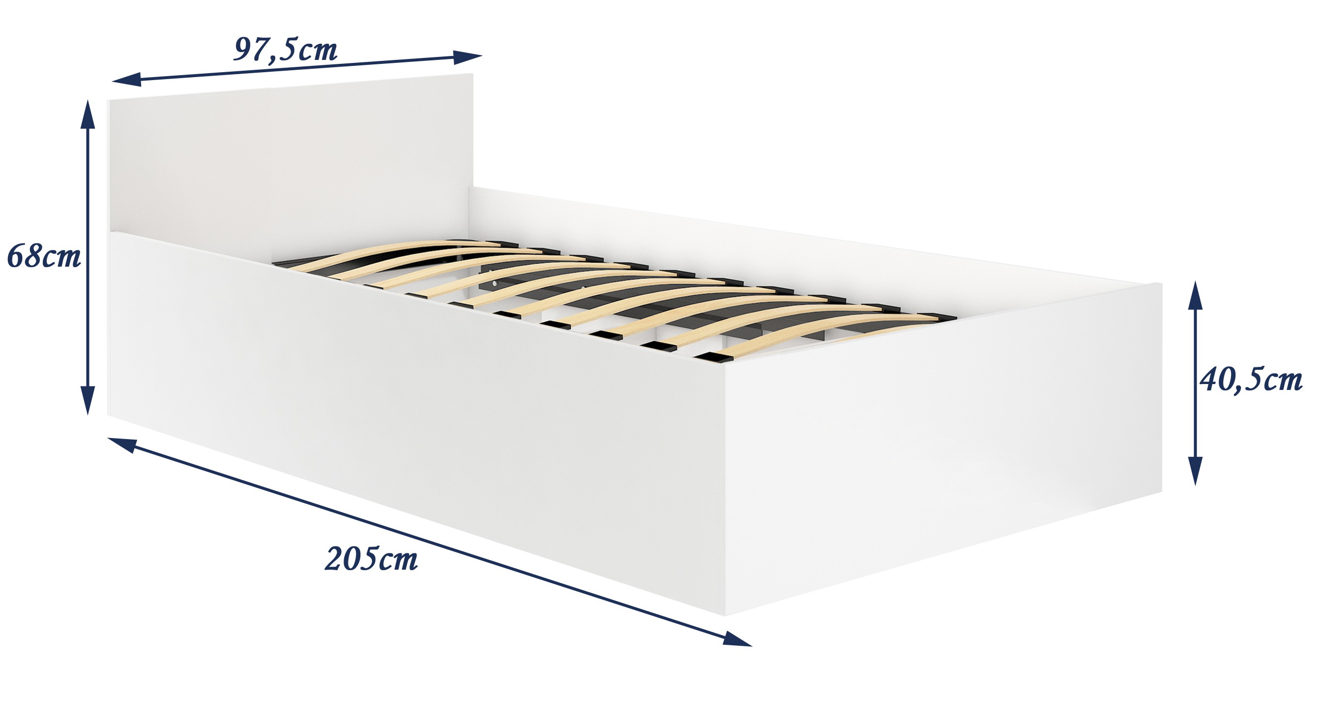 ŁÓŻKO PODNOSZONE CLP 90x200 + MATERAC BIAŁE